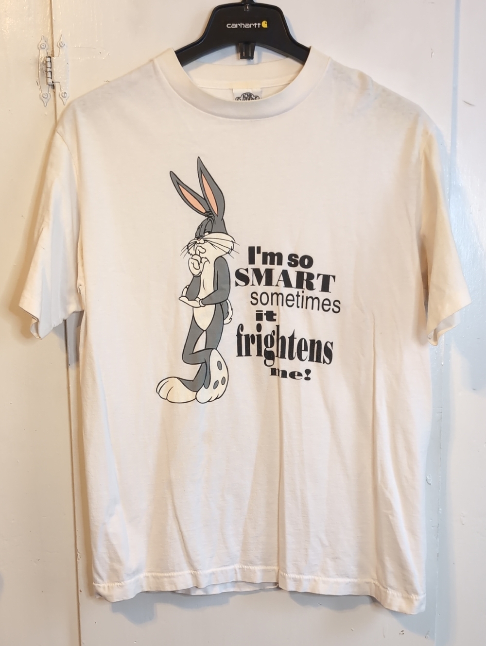 Vint. '91 Looney Tunes Bugs Bunny white Tee mens large